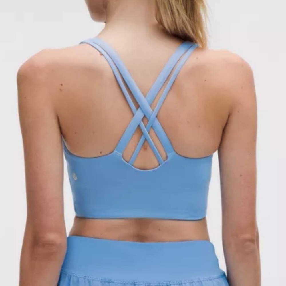 Lululemon Energy Longline Bra Evolve Pool Blue NWT Medium - Picture 2 of 5